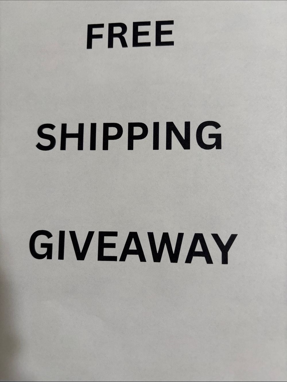 Giveaway Free Shipping